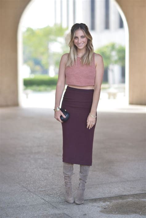 Rachel Comey Crop Top Similar Here ALC Skirt Stuart Weitzman Boots