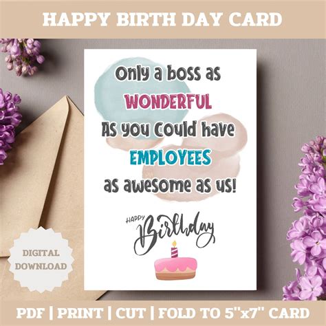 Boss Card Funny Happy Birthday Boss Card Funny Birthday Card