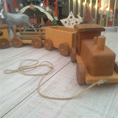 Wooden Train - Etsy