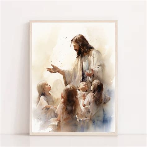 Jesus Teaching Child, Jesus Portrait, Jesus Painting, Jesus Print ...