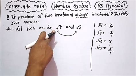 Is Product Of Two Irrational Always Irrational Justify Your Answer Edulover Youtube