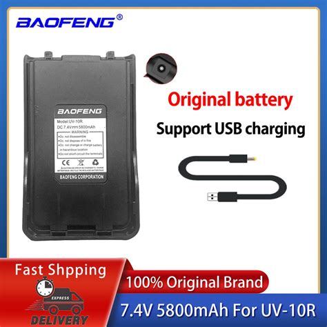 Baofeng UV-10R Original Battery Spare 5800mAh Rechargeable Two Way ...