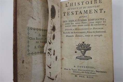 L HISTOIRE DU VIEUX ET DU NOUVEAU TESTAMENT Avec Des Explications