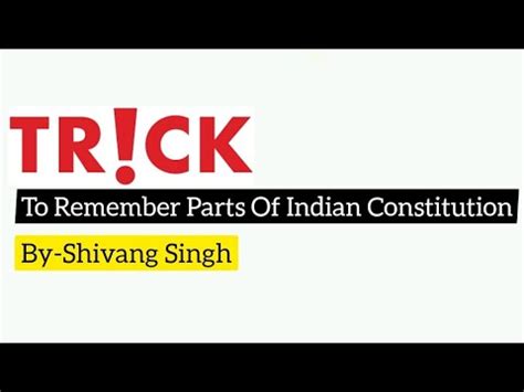 Trick To Remember All Parts Of Indian Constitution YouTube