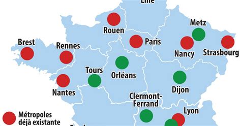 metropolisation metz sur la carte de france des grandes villes