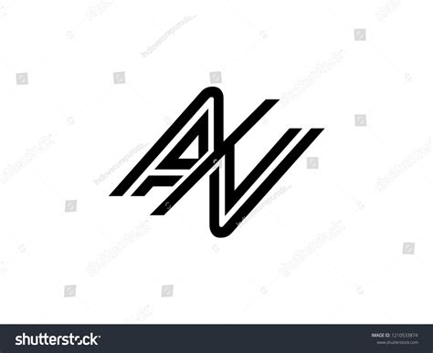 The Monogram Logo Letter AV Is Sliced Black Royalty Free Stock Vector