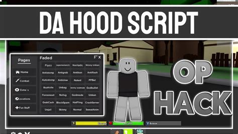 [👻new] Op Da Hood Script Hack Gui Auto Farm Aimlock Kill All Unlimited Money Youtube