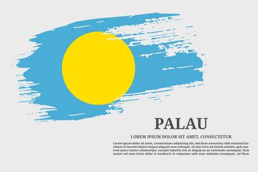 Palau Flag With Brush Stroke Effect Royalty Free Vector