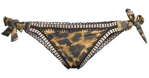 Pq Swim Synthetic Crochet Trim String Bikini Bottom Lyst