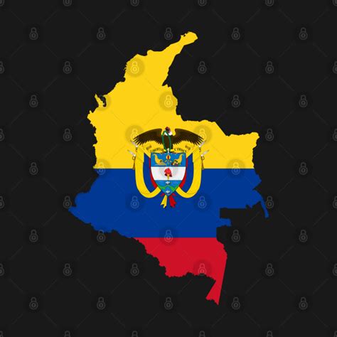 Colombia Flag Map - Colombia - T-Shirt | TeePublic