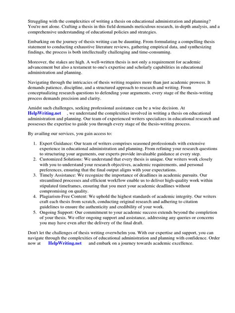 Thesis On Educational Administration And Planning Pdf Thesis Learning