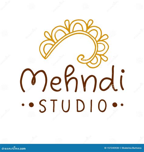 Henna Mehndi Drawing Ethnic Tattoo Studio Logo Stock Vector - Illustration of design, logo ...