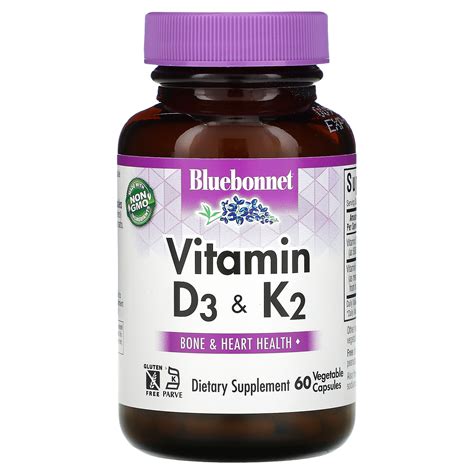 Bluebonnet Nutrition Vitamin D K Vegetable Capsules Iherb