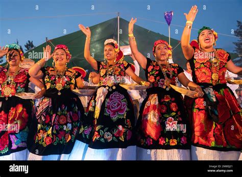 Dancers From Juchitan De Zaragoza Perform A Traditional Dance At The