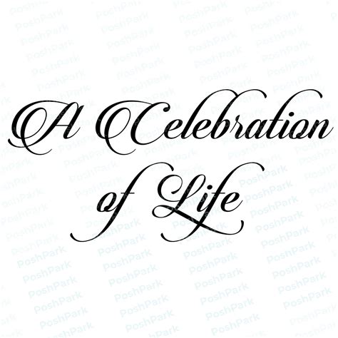 A Celebration of Life Funeral Program Word Art Titles Sets of 4