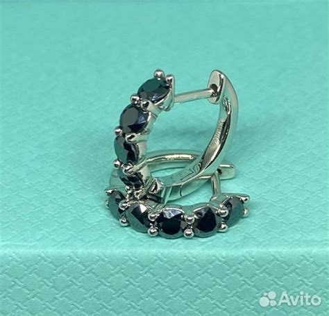 Серьги дорожки с черным бриллиантом муассанитом купить в Санкт ...