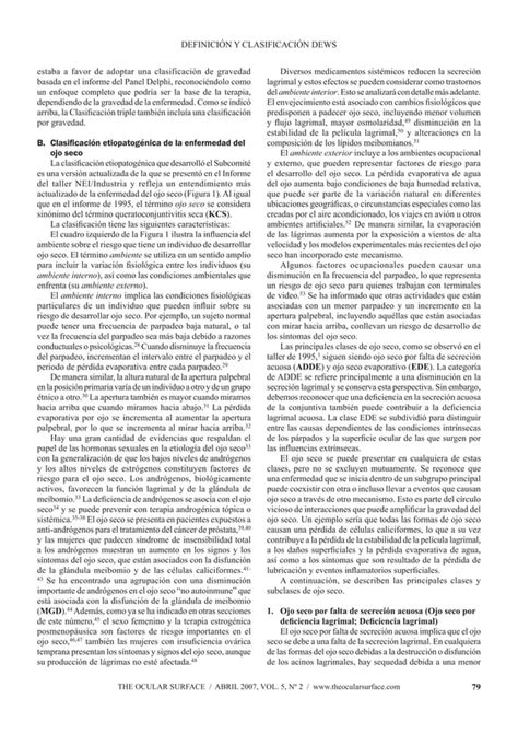 Definicion Y Clasificacion De La Enfermedad Del Ojo Seco Pdf