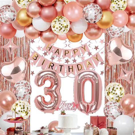 Amazon NANINUNENO 30th Rose Gold Birthday Party Decorations For