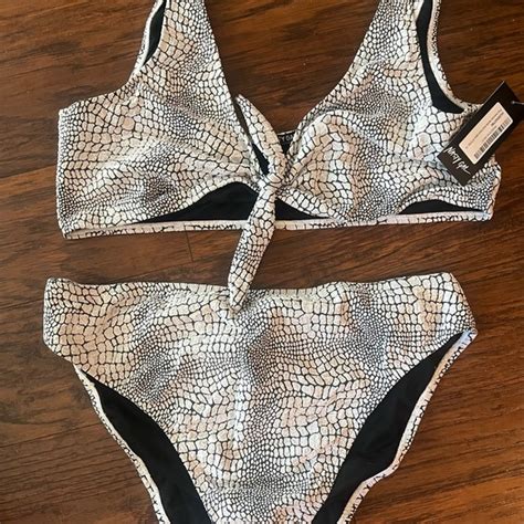Nasty Gal Swim Two Piece Snake Skin Bikini Poshmark