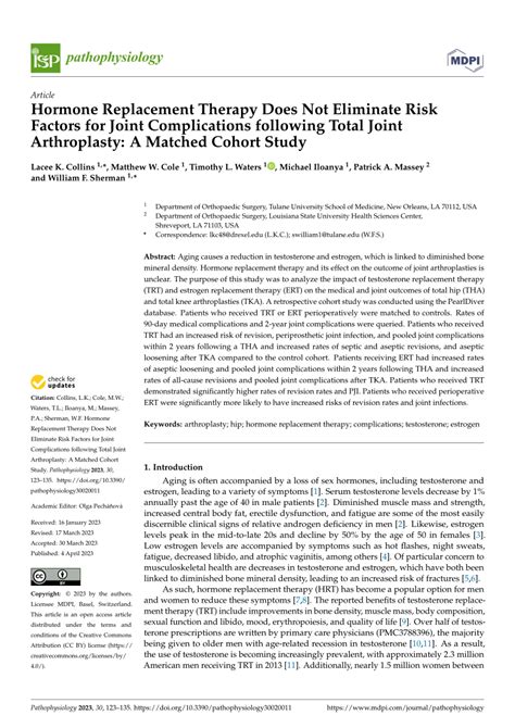 Pdf Hormone Replacement Therapy Does Not Eliminate Risk Factors For