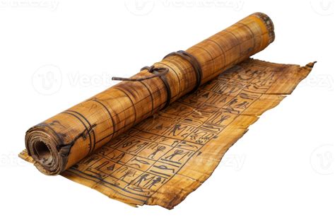 rolled ancient egyptian papyrus scrolls cut  stock  png