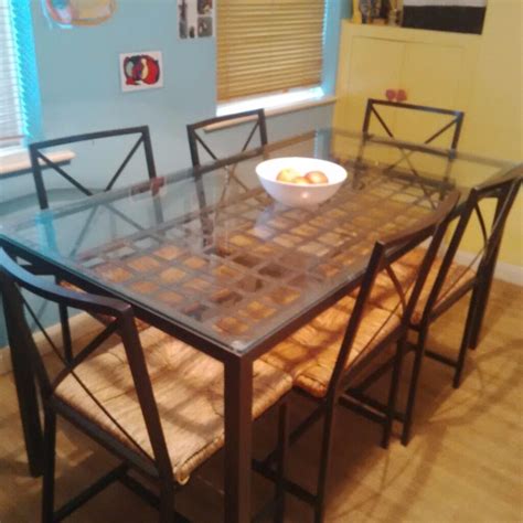 Ikea Granas Dining Glass Dining Table With 6 Chairs 4 Extra Chairs Free In Uxbridge London