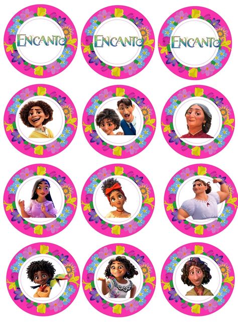 Encanto Cupcake Toppers Or Round Stickers Encanto Party Etsy