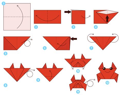 Crab Origami Scheme Tutorial Moving Model Origami For Kids Step By