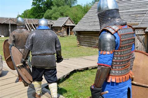 Ancient Medieval Slavic Warriors Stock Photo Image Of Clothing