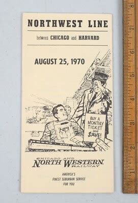 Vintage Railroad Timetable 1970 Chicago North Western Harvard Northwest ...
