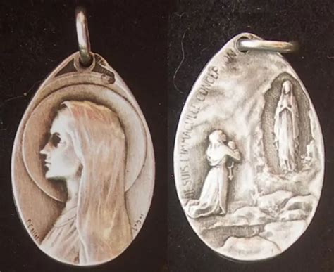 Ancienne Medaille Penin En Argent Notre Dame De Lourdes Silver Medal