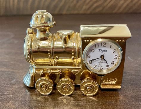 Elgin Miniature Train Clock Vintage - Etsy