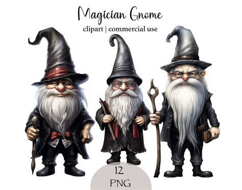 Gnome Clipart Magician Gnome Png Magician Gothic Witch Journal Stickers