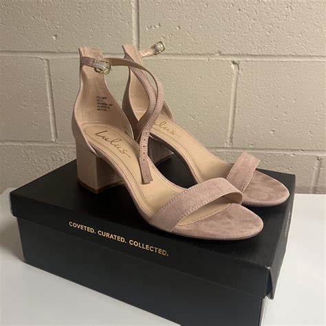 Lulus Chunky Heels In Nude Slightly Pinkish With Depop