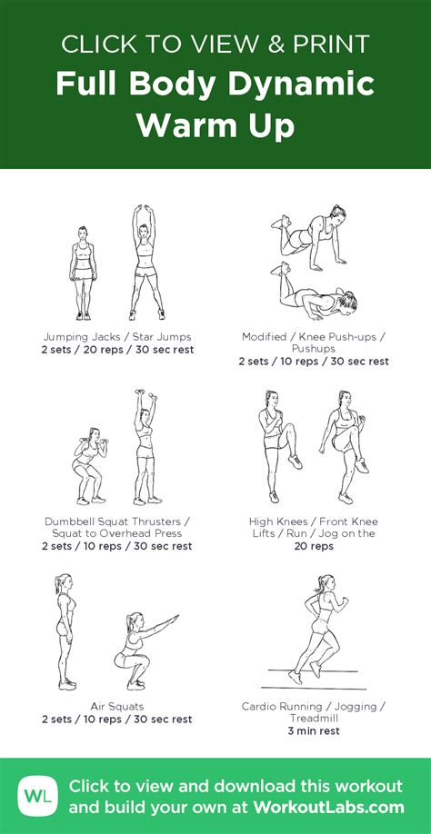 Full Body Dynamic Warm Up Click To View And Print This Illustrated