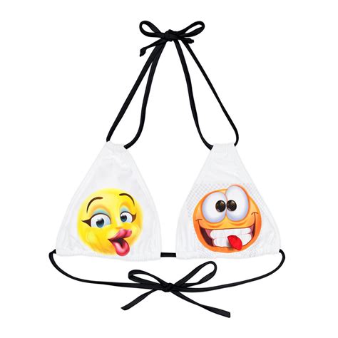 Strappy Triangle Bikini Top AOP Etsy