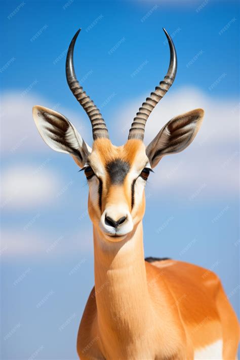 Premium AI Image | a gazelle with long horns standing in the grass