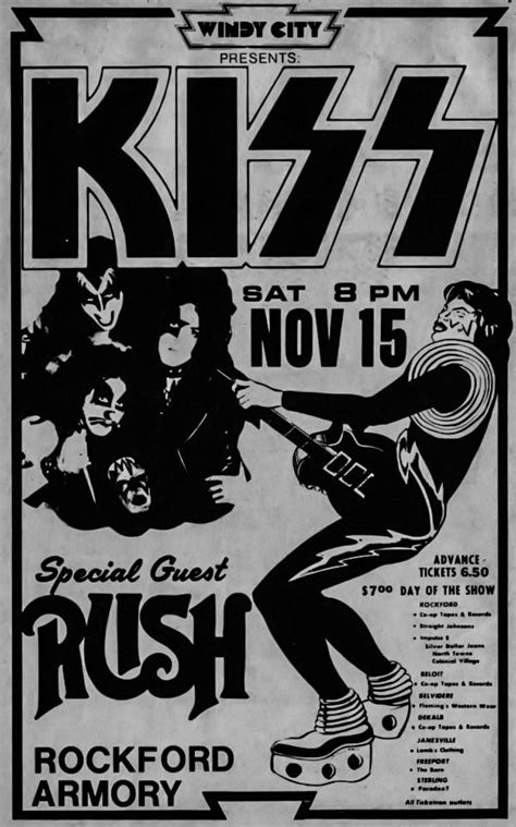 Kiss And Rush Concert Poster Music Concert Posters