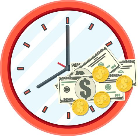 Clock Dollar Banknotes And Golden Coins 35774338 Png