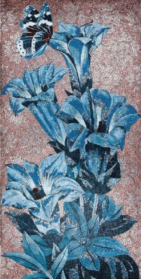 мозаичное панно SICIS, бабочка поменяла своё место | Mosaic flowers ...