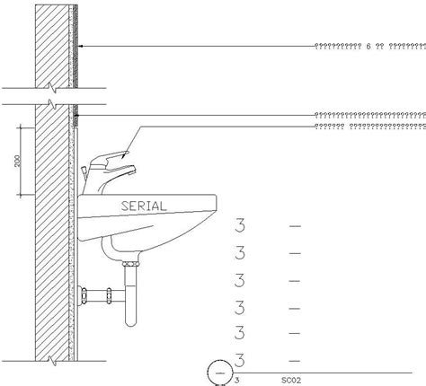 Undermounted sink sectional elevation. - Cadbull
