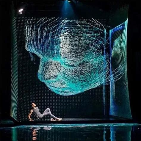 Gray Holographic Mesh Projector Screen For Event Screen Size 150