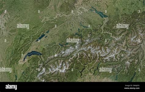 Switzerland Outlined On A High Resolution Satellite Map Stock Photo Alamy