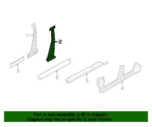 2017 2020 Nissan Armada Center Pillar Reinforced Driver S Side LH