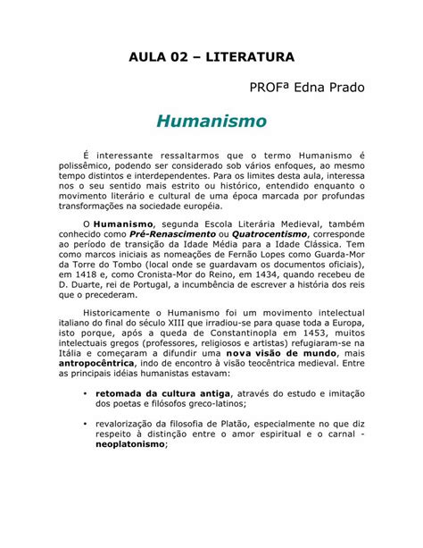 Pdf Literatura Aula Humanismo Dokumen Tips