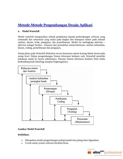 PDF Metode Metode Pengembangan Desain Aplikasi 2 Pdf Aktivitas