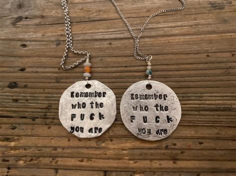 Remember Who The Fuck You Are Beaded Necklace Etsy