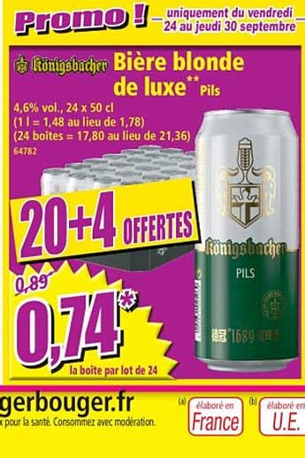 Promo Bi Re Blonde De Luxe K Nigsbacher Chez Norma Icatalogue Fr