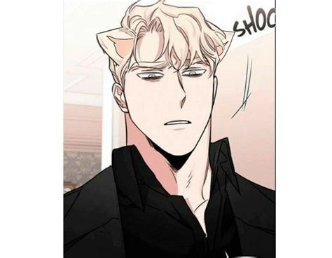 an anime character with blonde hair and black shirt looking at the ...