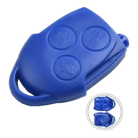 X Car Blue Remote Key Fob Case Button Cover For Ford Transit Connect